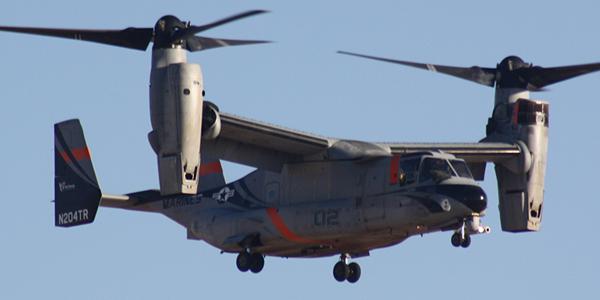 The MV-22 Osprey used in a recent test of the PCAS system was modified with a PCAS-Air module and mounted test missile.