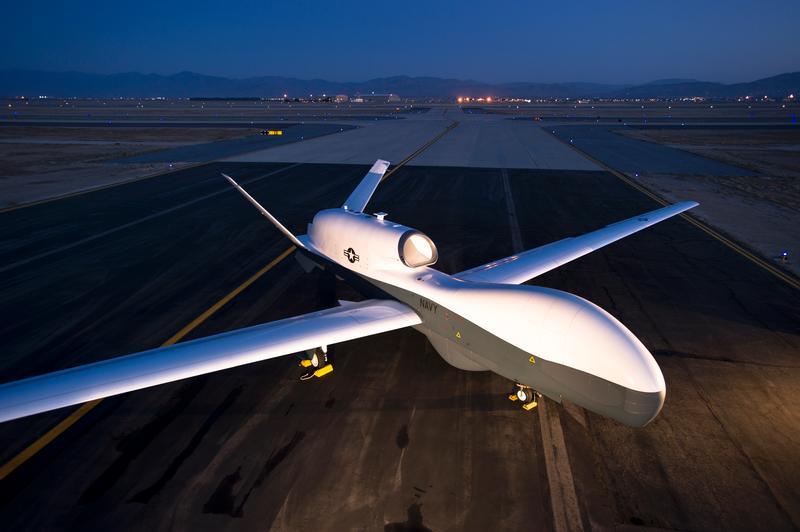 The U.S. Navy’s MQ-4C Triton drones mark a detour from the satellite technology the military has long relied on. Triton’s communications payload is built to leverage X-band military frequencies. The nearly 48-foot-long aircraft can fly for more than 30 hours at altitudes of up to 60,000 feet, according to the Navy. Photo courtesy of Northrop Grumman