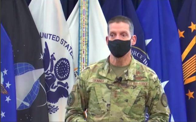 Lt. Gen. Robert J. Skinner, USAF, hosts a virtual town hall with DISA and the JFHQ DODIN. Security is a key element of both organizations as they strive to ensure connectivity across the Defense Department. DISA imagery