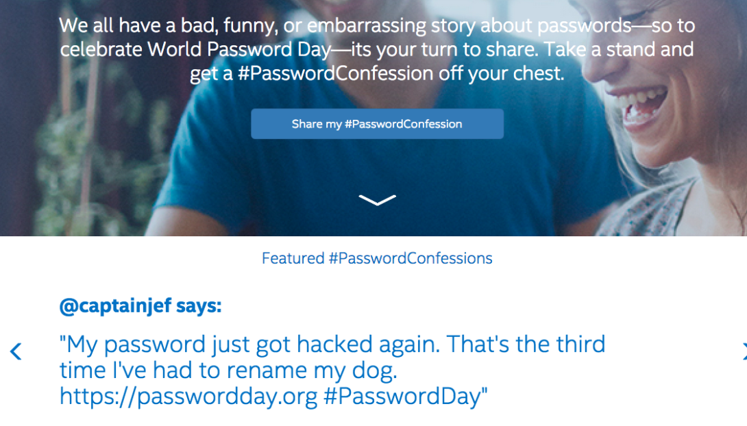 Intel Security's World Password Day website