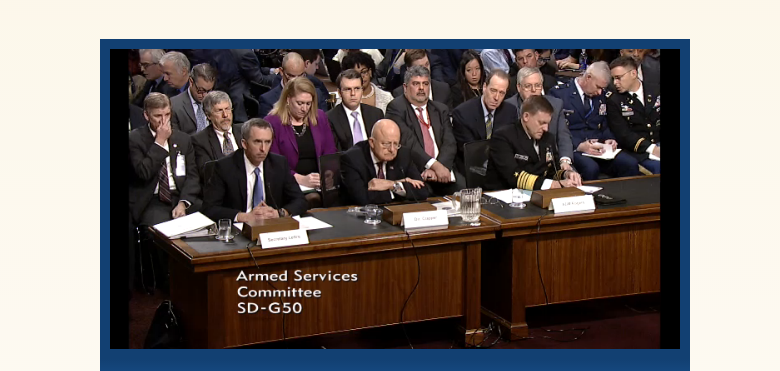 Top U.S. intelligence leaders testify before the Senate Armed Services Committee on cyberthreats.