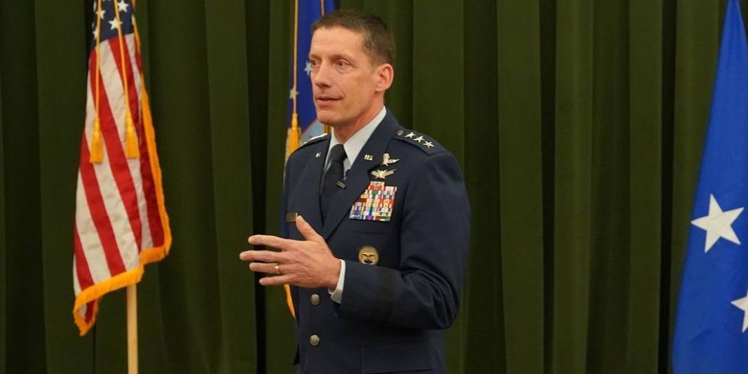 DISA Director Lt. Gen. Robert Skinner, USAF, shown here at a military retirement ceremony, discussed the agency’s technology needs at the 2022 Rocky Mountain Cyberspace Symposium.