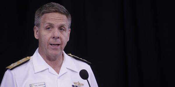 Adm. Philip S. Davidson, USN, commander of the U.S. Indo-Pacific Command, describes the command's new cyber challenges and policy at TechNet Asia Pacific 2018 in Honolulu.