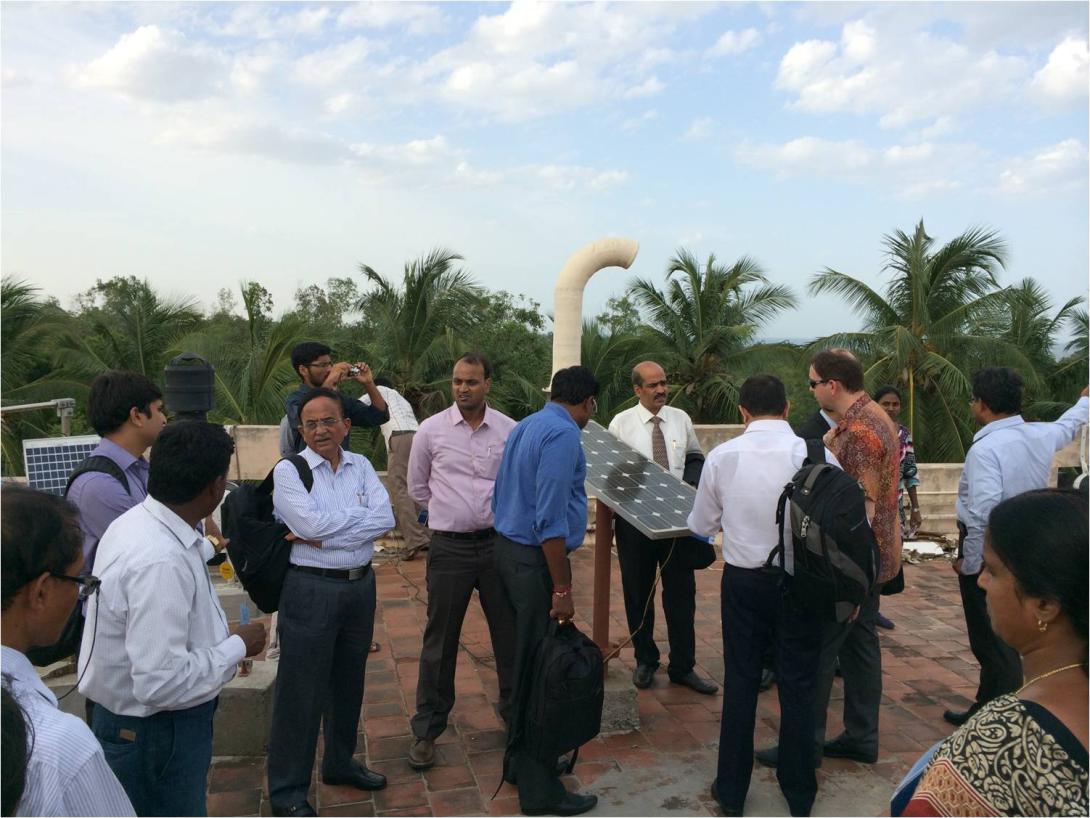 APCTT training participants observe solar drying technologies for agricultural produce in Pondicherry, India.