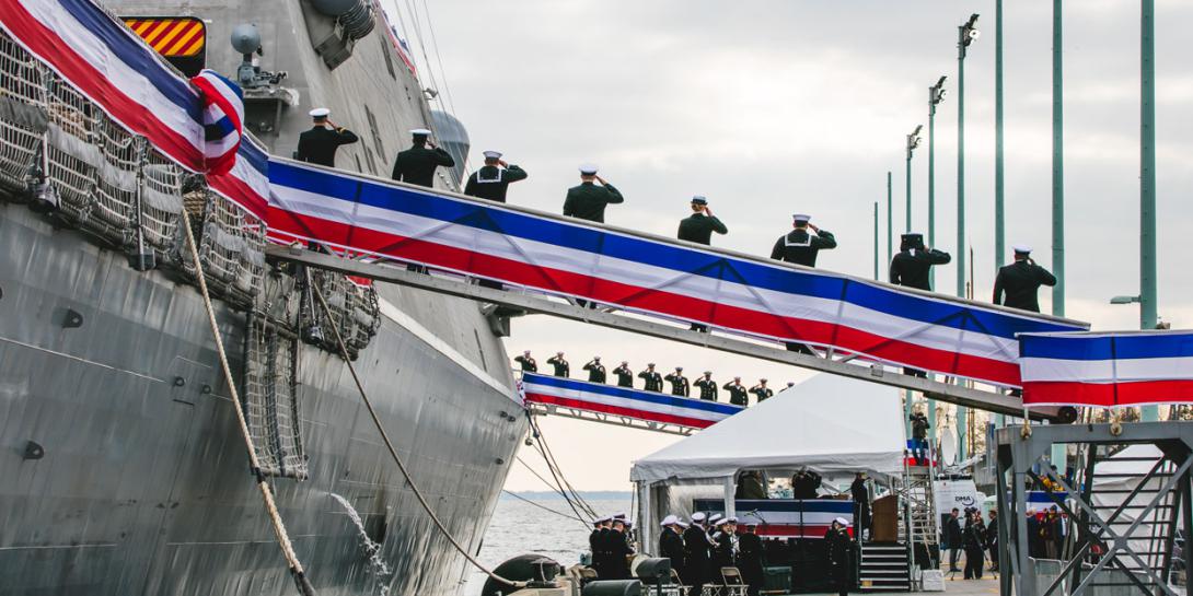 The latest littoral combat ship to be commissioned, the USS Sioux City, is "a capable and lethal and tough ship,” designed to combat asymmetric threats, says Chief of Naval Operations Adm. John Richardson, USN. Credit: LCS Team Freedom