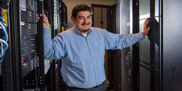 Vince Urias, Sandia National Laboratories computer scientist, will pitch cybersecurity tools to potential investors at a special Department of Energy event. Photo by Randy Montoya