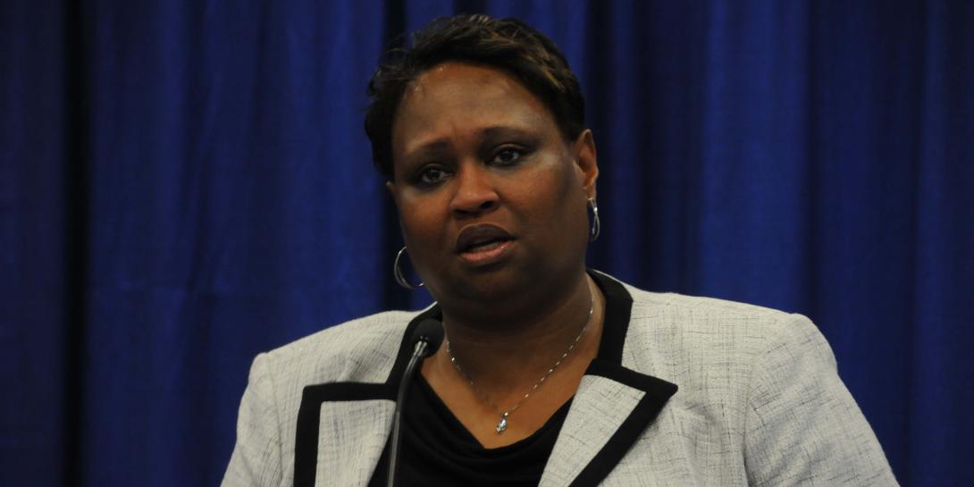 Pamela Whitley, deputy assistant administrator for the FAA's Next Generation Air Traffic Management System, or NextGen, discusses the program's progress during AFCEA's TechNet Air symposium in San Antonio.