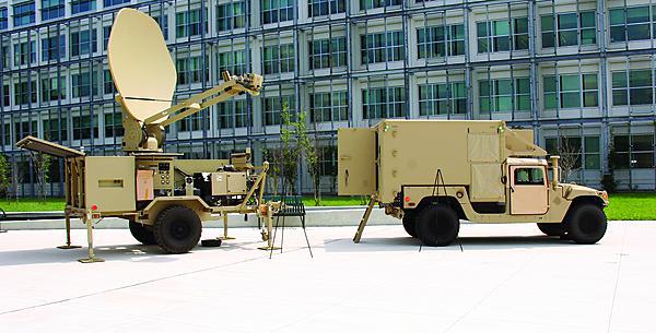 A Joint Network Node (r) and a satellite transportable terminal, part of the U.S. Army’s Warfighter Information Network–Tactical (WIN–T) Increment 1, are set up at Aberdeen Proving Ground, Maryland. WIN–T Increment 1 has been fielded to the force, and work on Increment 2 aims to begin deployment this year.