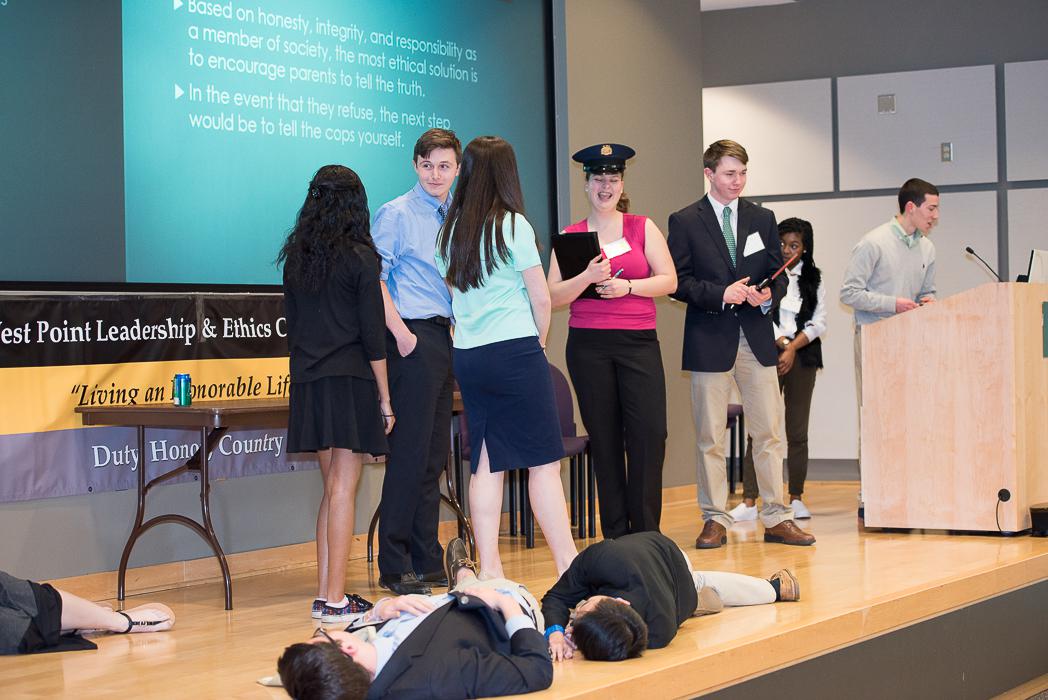 Students present a skit based on an ethical dilemma during WPLEC 2016. 