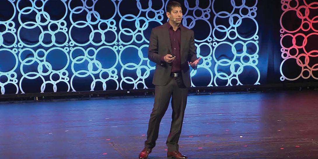 Former NSA hacker Dave Aitel speaks at the S4 security conference in Miami. Photo by courtesy of S4