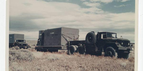 The Mobile Low Power Prototype Number 1 at the National Reactor Testing Station, Idaho Falls, Idaho, was designed at Fort Belvoir, Virginia. It was deployed in Idaho in 1961 and was one of a series of ultimately failed efforts by the Army Corps of Engineers to develop a mobile nuclear reactor in the 1960s. U.S. Army photo courtesy of Office of History, HQ, U.S. Army Corps of Engineers/Photographer unknown