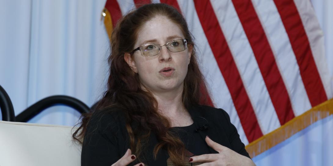 Sharon Woods, director of DISA's Digital Hosting and Computing Center, shown during a panel discussion at TechNet Cyber 2022, also updated reporters on the status of Stratus, a hybrid, on-premise cloud computing program to replace milCloud 2.0 during a media roundtable at the event.  Photo by Michael Carpenter