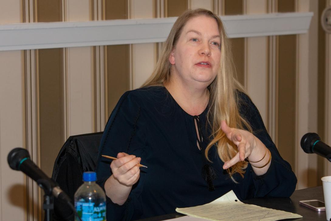 Stephanie Chenault, chief technology officer, Corvus Consulting, shares an industry perspective during a panel at AFCEA Belvoir Industry Days. Credit: Michael Carpenter