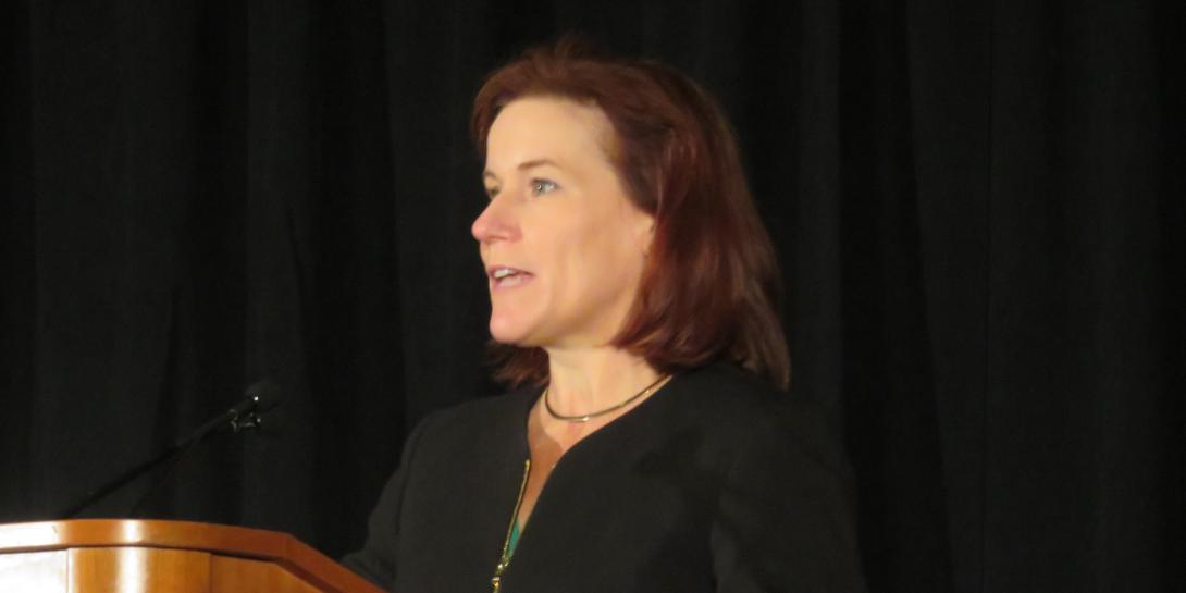 Claire Grady, senior officer performing the duties of the deputy secretary and under secretary for management, addresses the AFCEA Homeland Security Conference.