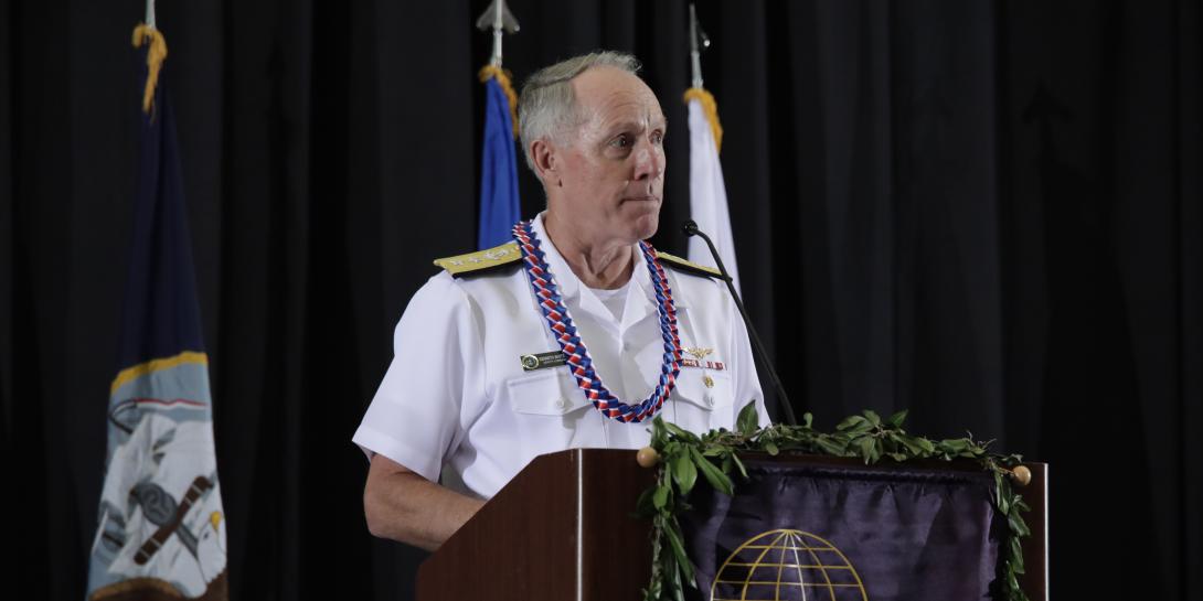 Rear Adm. Kenneth Whitesell, USN, deputy commander of the U.S. Pacific Fleet, describes the challenges it faces. Credit: Bob Goodwin Photography