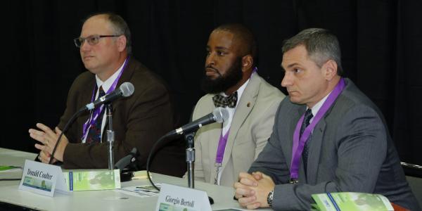 Panelists discuss efforts to equip the cyber force at MILCOM 2016. Photo by Mike Carpenter