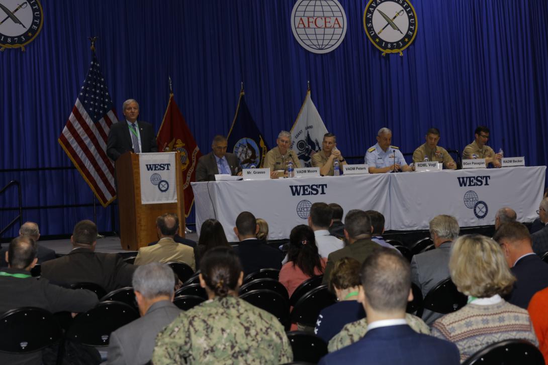 Panelists at West 2019 discuss information warfare. Photo by Michael Carpenter
